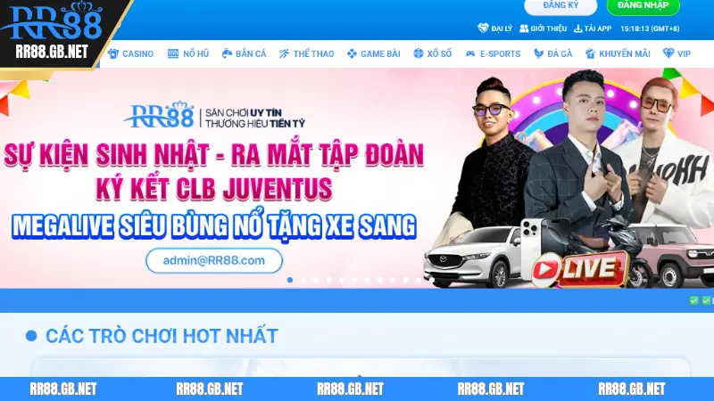 Giao diện RR88 hỗ trợ tiếng Việt rõ ràng, dễ thao tác