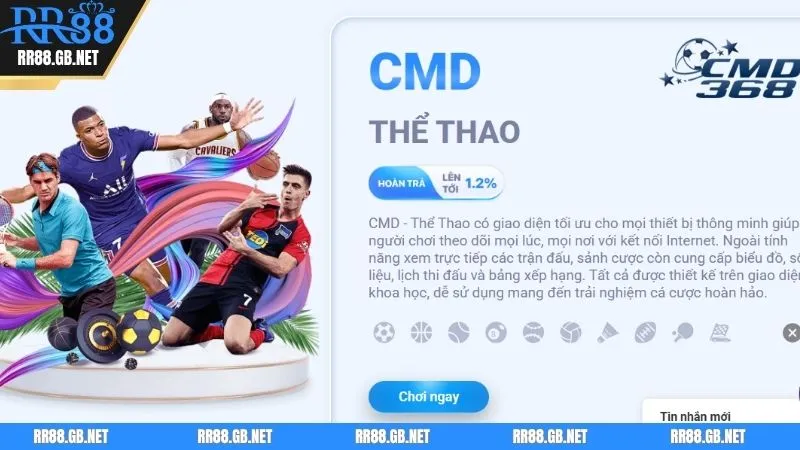 CMD368 thể thao sảnh cược hấp dẫn tại RR88 năm 2025
