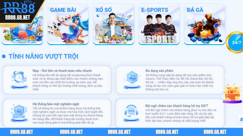 Top 4 tính năng cá cược RR88 đặc biệt chỉ có tại nhà cái RR88